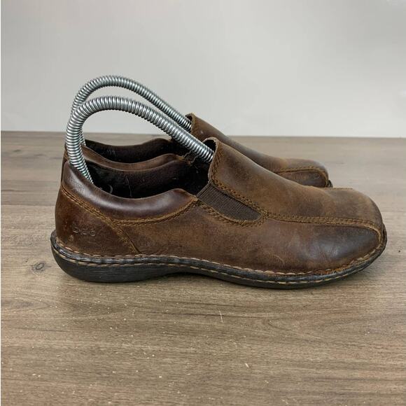 BOC Born Shoes Womens 6 W Loafer Brown Leather Slip On Comfort Casual Round Toe - Picture 5 of 9